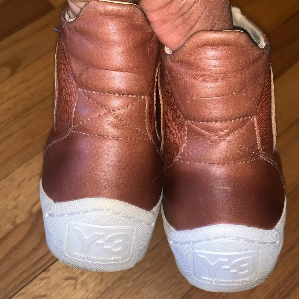 Y-3 Adidas Hejarklack Hi Top Leather Brown Sneaker Men’s 9
